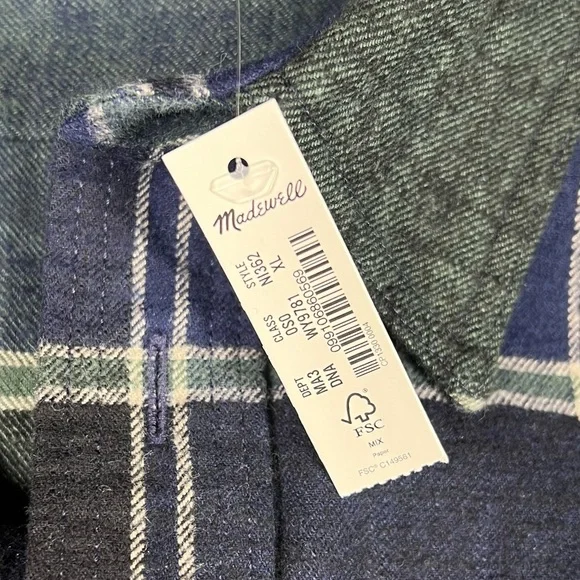 Madewell Flannel Mens XL Plaid Work Shirt Heavyweight Easy Fit Farmer Outdoors - Picture 5 of 11